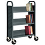Sandusky; Book Truck, Single-Sided With 3 Sloped Shelves, 46 inch;H x 32 inch;W x 14 inch;D, Charcoal