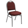 National Public Seating Dome-Back Stacking Chairs, Fabric, Maroon/Silvervein, Set Of 2