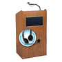 Oklahoma Sound Aristocrat Wireless Lectern, 46 inch;H x 25 inch;W x 20 inch;D, Medium Oak