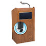 Oklahoma Sound Aristocrat Wireless-Ready Lectern, 46 inch;H x 25 inch;W x 20 inch;D, Medium Oak