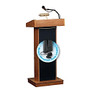 Oklahoma Sound Orator Wireless-Ready Lectern, 46 inch;H x 22 inch;W x 17 inch;D, Medium Oak