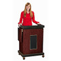 Oklahoma Sound Smart Cart Lectern With Sound System, Mahogany