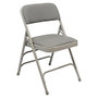 National Public Seating Fabric Upholstered Triple Brace Folding Chairs, 29 3/4 inch;H x 18 3/4 inch;W x 20 3/4 inch;D, Gray, Pack Of 4