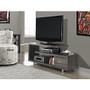 Monarch Specialties Art Deco TV Stand For TVs Up To 60 inch;, 24 inch;H x 60 inch;W x 16 inch;D, Dark Taupe