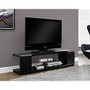 Monarch Specialties Glossy TV Stand For TVs Up To 60 inch;, 16 inch;H x 60 inch;W x 16 inch;D, Black