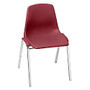National Public Seating Poly-Shell Stackable Chairs, Burgundy/Chrome, Set Of 4