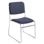 National Public Seating Signature Fabric Padded Stack Chair, 33 inch;H x 19 inch;W x 21 inch;D,Chrome Frame/Navy Fabric Pack Of 2
