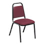 National Public Seating Standard Vinyl Padded Stack Chair, 33 inch;H x 16 inch;W x 15 3/4 inch;D, Black Frame/Burgundy Pack Of 4