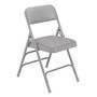 National Public Seating Vinyl Upholstered Triple Brace Folding Chairs, 29 3/4 inch;H x 18 3/4 inch;W x 20 3/4 inch;D, Gray, Pack Of 4