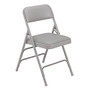 National Public Seating Vinyl Upholstered Triple Brace Folding Chairs, 29 3/4 inch;H x 18 3/4 inch;W x 20 3/4 inch;D, Gray, Pack Of 40