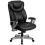 Flash Furniture HERCULES Big & Tall Leather Swivel Office Chair With Adjustable Arms, Black
