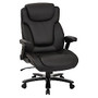 Office Star Pro-Line II Big & Tall High-Back Bonded-Leather Chair With Arms, Black