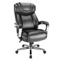 Realspace; Axton Big & Tall Bonded Leather High-Back Chair, Dark Gray/Chrome