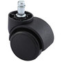 Lorell Soft Wheel B Stem Oversized Safety Casters - 1.97 inch; Diameter - Nylon, Metal - Black