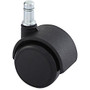 Lorell Soft Wheel B Stem Standard Safety Casters - 1.97 inch; Diameter - Nylon, Metal - Black