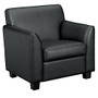 Basyx&trade; Leather Club Chair, 32 inch;H x 33 inch;W x 28 3/4 inch;D, Mahogany Frame, Black Leather
