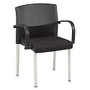 OFM Europa Convertible Chairs, With Arms, 33 inch;H x 24 1/4 inch;W x 21 inch;D, Black Fabric, Set Of 4