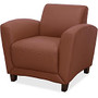 Lorell Club Chair - Four-legged Base - Tan - Bonded Leather - 34.5 inch; Width x 36 inch; Depth x 31.3 inch; Height