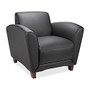 Lorell; Bonded Leather Reception Chair, 36 inch;H x 34 1/2 inch;W x 31 3/10 inch;D, Black