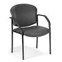 OFM Manor Series Anti-Microbial Anti-Bacterial Reception Chair With Arms, Charcoal/Black