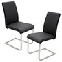 Lumisource Foster Dining Chairs, Black/Chrome, Set Of 2