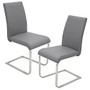 Lumisource Foster Dining Chairs, Gray/Chrome, Set Of 2