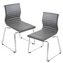 Lumisource Master Chair, Gray/Stainless Steel, Set Of 2