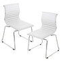 Lumisource Master Chair, White/Stainless Steel, Set Of 2