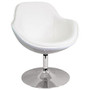 Lumisource Saddlebrook Lounger Chair, White/Silver