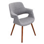 Lumisource Vintage Flair Chair, Light Gray/Walnut