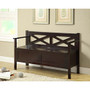 Monarch Specialties Solid Wood 50 inch; Bench With Storage, Cappuccino