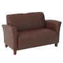 Office Star; Breeze Eco-Leather Loveseat, 32 inch;H x 52 1/2 inch;W x 28 1/2 inch;D, Wine