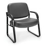 OFM Big And Tall Anti-Bacterial Guest Reception Chair With Arms, Charcoal/Black