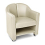 OFM Contour Series Mobile Club Chair, Linen/Chrome
