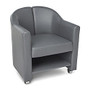 OFM Contour Series Mobile Club Chair, Slate Gray/Chrome