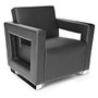OFM Distinct Series Lounge Chair, Black/Chrome