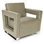 OFM Distinct Series Lounge Chair, Taupe/Chrome