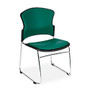 OFM Multi-Use Anti-Microbial Anti-Bacterial Stack Chairs, Teal/Chrome, Set Of 4