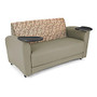 OFM Interplay-Series Double-Table Sofa, 33 inch;H x 82 inch;W x 32 1/2 inch;D, Plum/Taupe/Tungsten