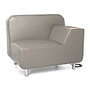 OFM Serenity Series Left Arm Lounge Chair With AC Outlet And USB Port, Taupe/Chrome
