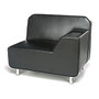 OFM Serenity Series Lounge Chair With Left Armrest, Black/Chrome