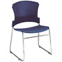 OFM Multi-Use Stack Chair, Plastic Seat & Back, 33 inch;H x 21 inch;W x 22 inch;D, Navy, Pack Of 4