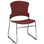 OFM Multi-Use Stack Chair, Plastic Seat & Back, 33 inch;H x 21 inch;W x 22 inch;D, Wine, Pack Of 4