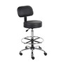 Boss Medical Stool With Back And Foot Ring, 47 inch;H x 25 inch;W x 25 inch;D, Black/Chrome