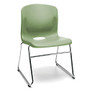 OFM Multi-Use Stacker Chairs, Olive/Chrome, Set Of 4