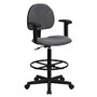 Flash Furniture Ergonomic Drafting Chair, Gray/Black