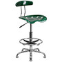 Flash Furniture Vibrant Drafting Stool, Green/Chrome