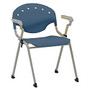 OFM Rico Stacking Chair, With Arms, Navy, Set Of 6