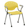 OFM Rico Stacking Chair, With Arms, Yellow, Set Of 6