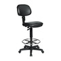 Office Star&trade; DC517V Work Smart Black Vinyl Drafting Chair, Black